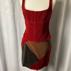 NANETTE LEPORE 2 piece velvet outfit.